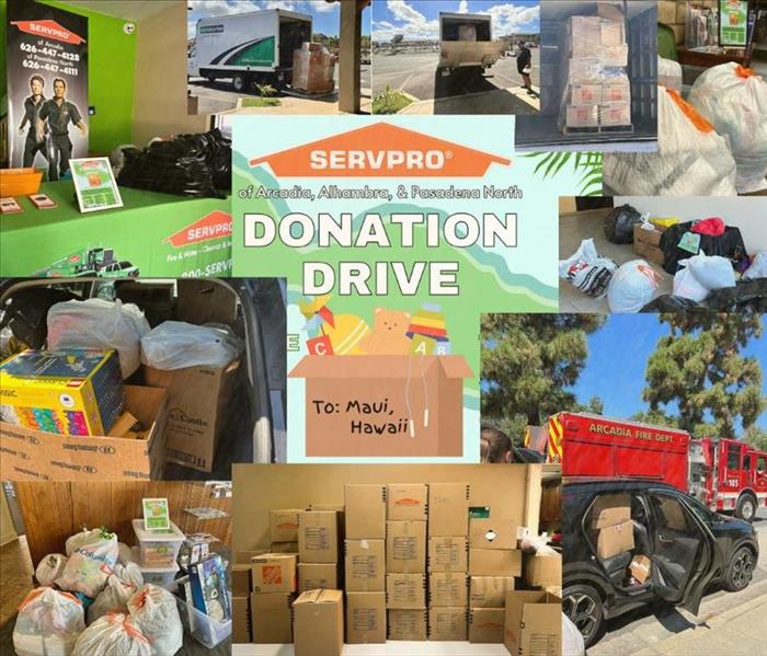 Collage of donations received for one month